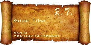 Reiser Tibor névjegykártya